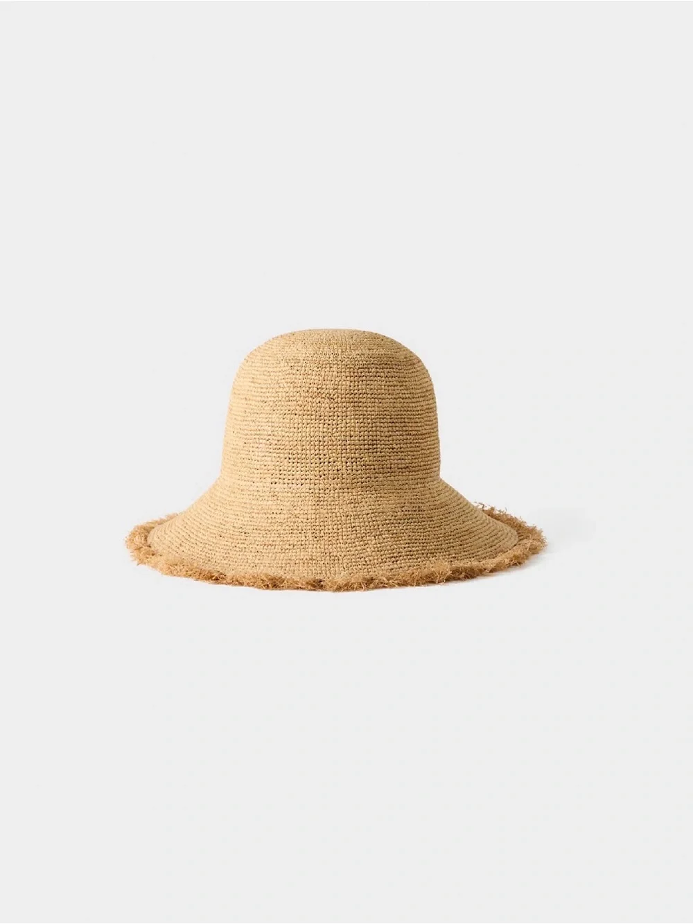 Aritzia Straw Frayed Brim Sun Hat — Natural Beige